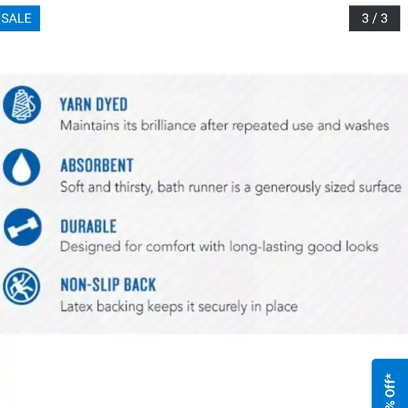 New Southern Tide Skip Jack Fish Bath Rug Runner Mat 22" by 60" Dark Blue - Picture 7 of 8